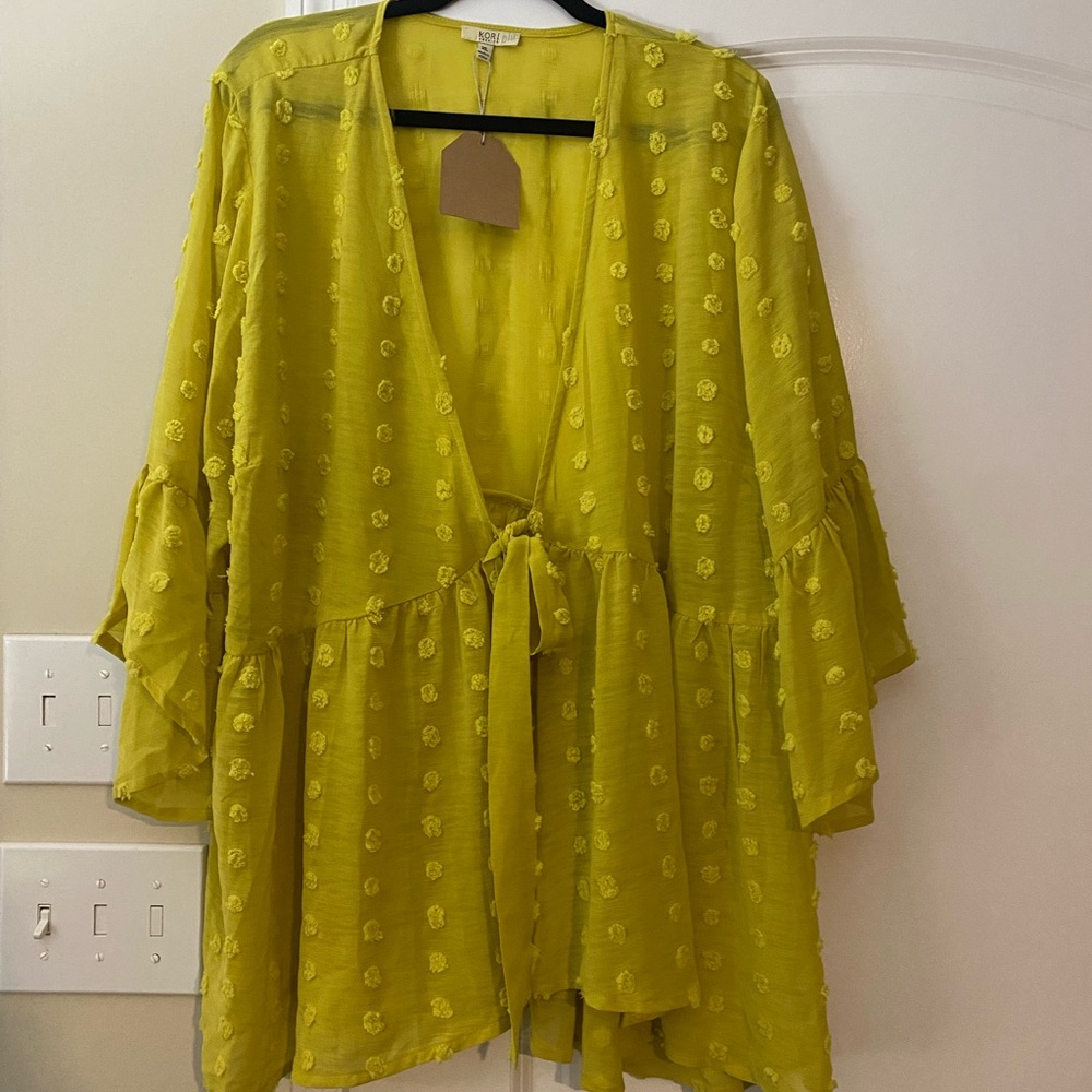 Kori Bright Yellow Sheer Top